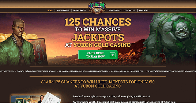Yukon Gold Online Casino - Lobby